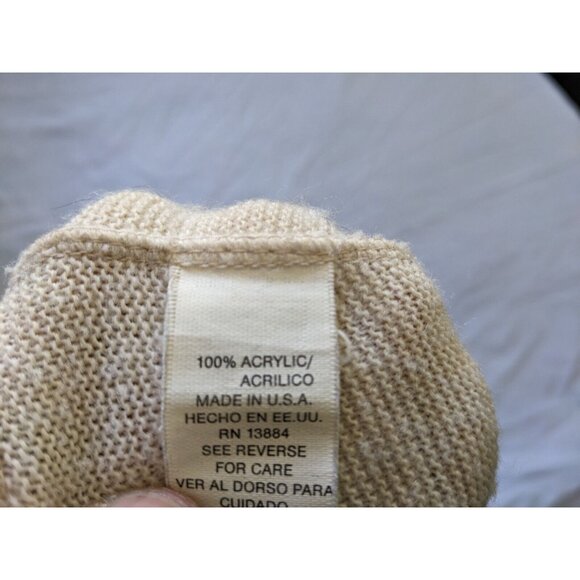 Vintage Izod Sweater Beige Cardigan Button Up 80s Mens Size M - Picture 5 of 9